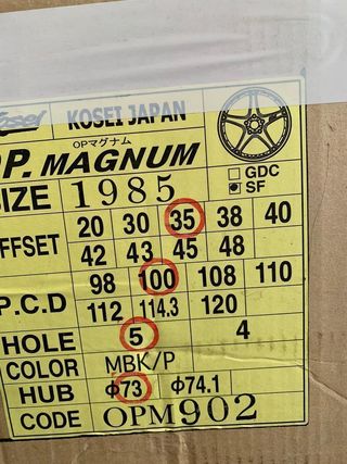 4 LLANTAS KOSEI op magnun 8.5X19 5x100 et35 black