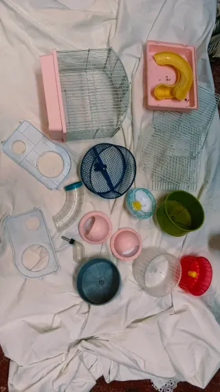 Jaula y accesorios para hámster