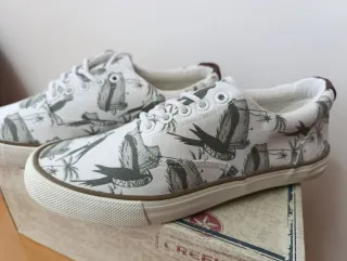 Zapatillas Creeks Estampado Pájaros Blancas