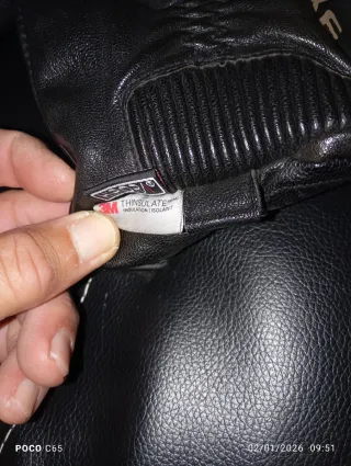 Guantes de Moto de Cuero Negro talla XL