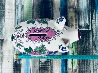 Hucha Cerdito San Claudio Flores Cerámica 20x10 CM