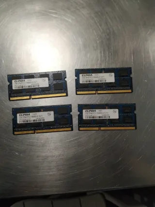 4x Memoria RAM Elpida DDR3 2GB PC3-10600S
