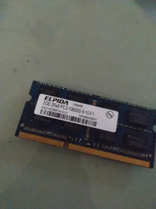 4x Memoria RAM Elpida DDR3 2GB PC3-10600S