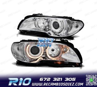 FAROS BMW E46 03-06 COUPE CABRIO OJOS ANGEL CROMADOS