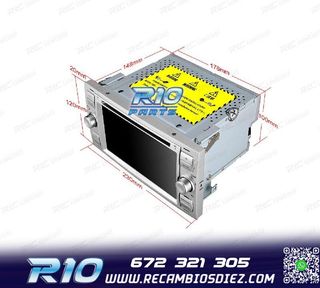 RADIO GPS ANDROID 12 PARA FORD FOCUS C-MAX FIESTA GALAXY KUG