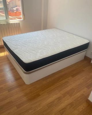 Canapé cama blanco y azul