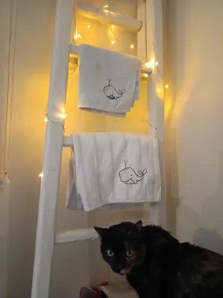 Escalera decorativa madera blanca estilo provenzal