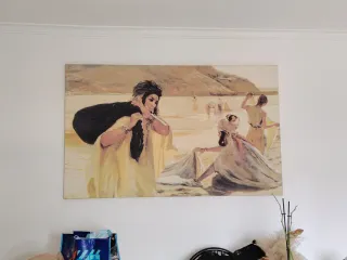 Cuadro al óleo Mujeres en la playa