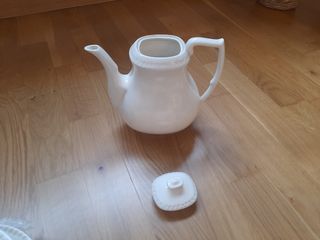 Juego café San Claudio blanco porcelana