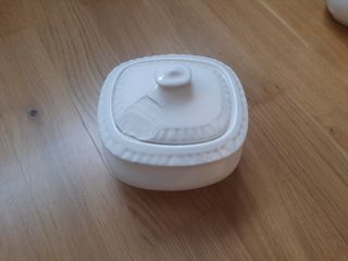 Juego café San Claudio blanco porcelana