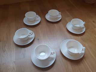 Juego café San Claudio blanco porcelana