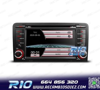 RADIO NAVEGADOR 7" AUDI A3 8P 03-12 USB GPS TACTIL HD