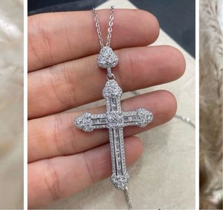 Colgante Cruz Plata Brillante