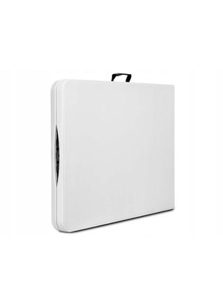 Confezione di 2 tavoli pieghevoli bianchi e grigi