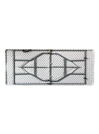 Confezione di 2 tavoli pieghevoli bianchi e grigi