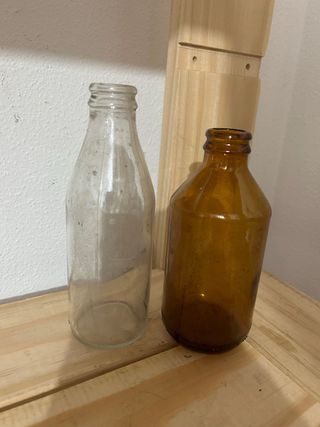 Lote 2 Botellas Vidrio Vintage