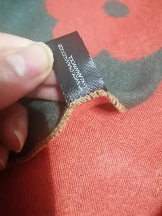 Sciarpa double face arancio e verde misto lana