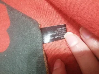 Sciarpa double face arancio e verde misto lana