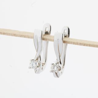 Pendientes Oro Blanco con Brillante