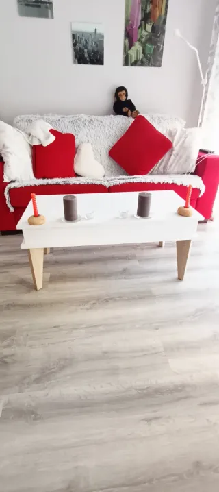 Mesa de centro elevable blanca