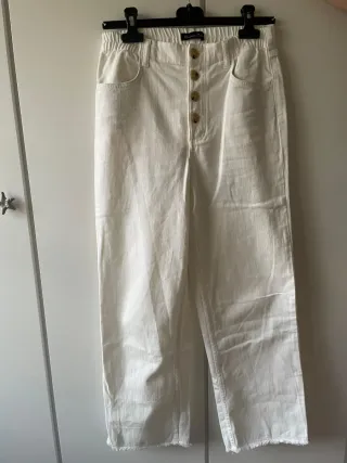 Pantalones Massimo Dutti blancos