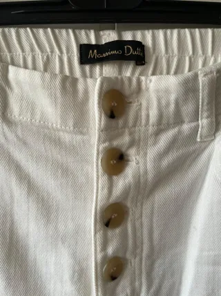 Pantalones Massimo Dutti blancos