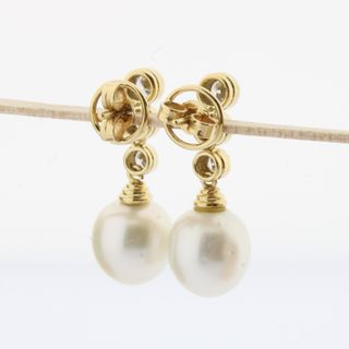Pendientes Oro Brillantes y Perlas