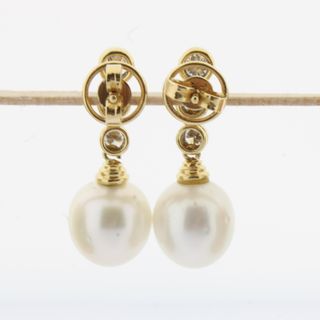 Pendientes Oro Brillantes y Perlas