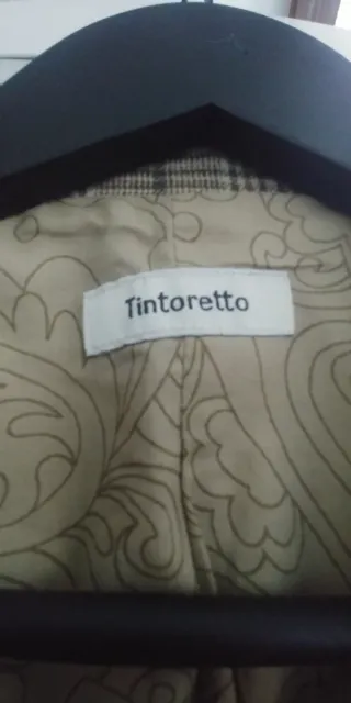 Chaqueta Tintoretto cuadros beige y marrón