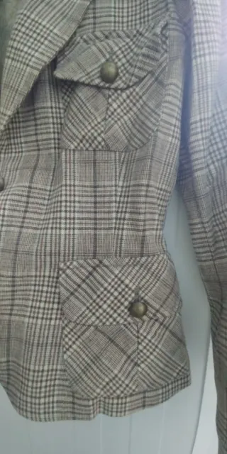 Chaqueta Tintoretto cuadros beige y marrón