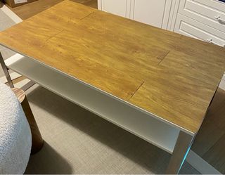 Mesa de centro Ikea madera y metal.