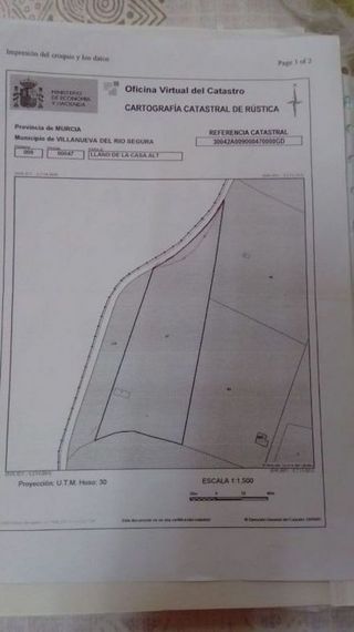 Solar en venta en Villanueva del Río Segura