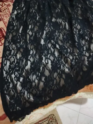 Abito corto nero pizzo