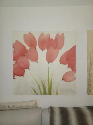 Cuadro Flores Rosas 90x90