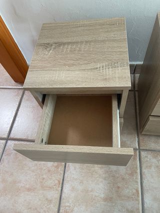 2 Mesitas de noche roble aglomerado 30x30x40