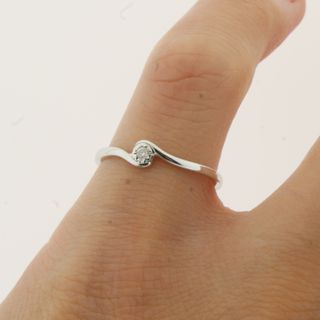 Solitario oro blanco con brillante