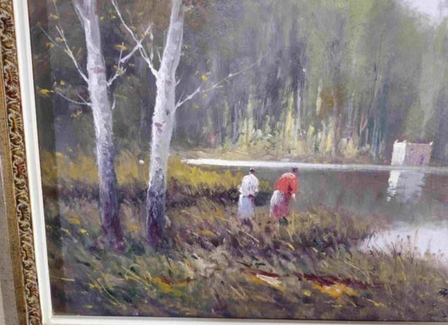 ENRIC BELTRAN MESSA CUADRO OLEO LAGO DE BANYOLES