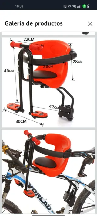 Silla bici infantil GMSLuu delantera