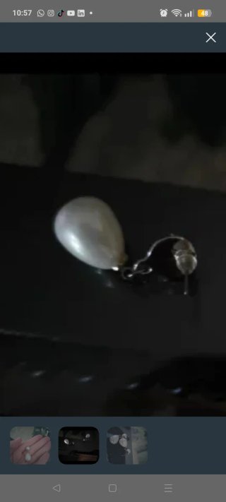 Pendientes de bisutería perla