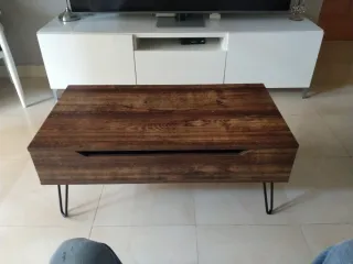 Mesita de salón madera y metal