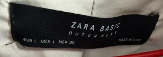 Chaquetón Zara Piel Sintética Blanco Talla L