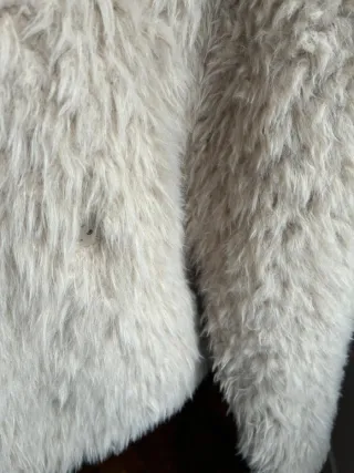 Chaquetón Zara Piel Sintética Blanco Talla L