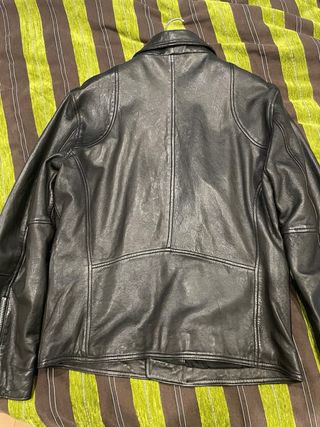 Cazadora Biker Piel Zara Hombre Negra