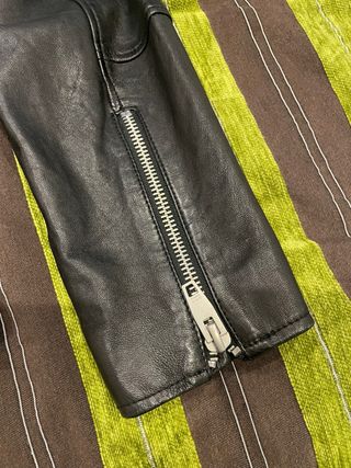 Cazadora Biker Piel Zara Hombre Negra