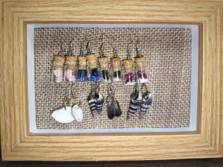 Pendientes hechos a mano con flores naturales