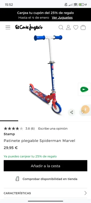 Patinete Spiderman Plegable 2 Ruedas