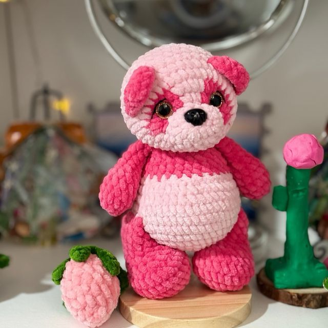 Osito de peluche Fresita rosa