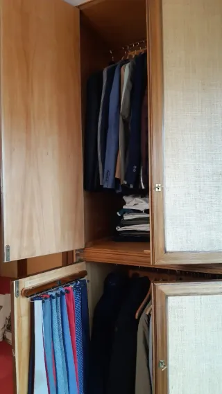 Mobile a ponte in legno e tessuto