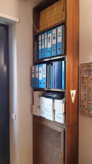 Mobile a ponte in legno e tessuto