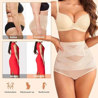 Faja reductora mujer cintura alta. Beige